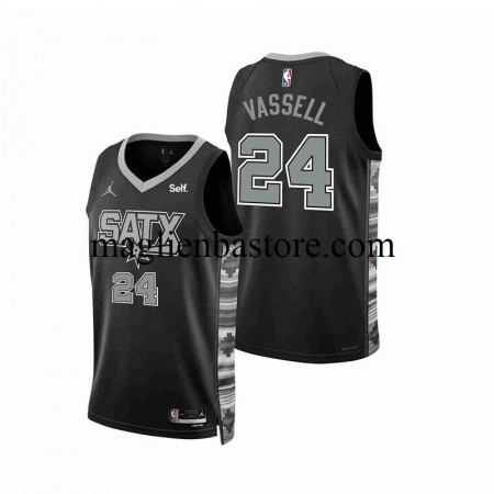 Maglia NBA San Antonio Spurs Devin Vassell 24 Jordan 2022-2023 Statement Edition Nero Swingman - Uomo